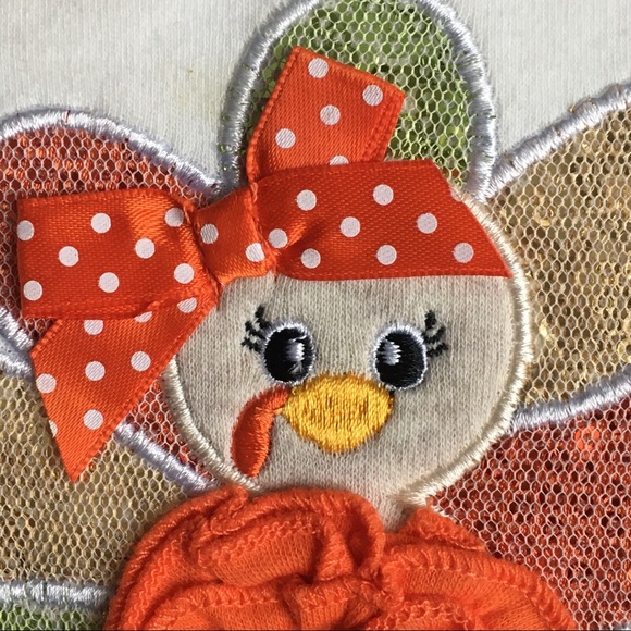 Thanksgiving shirt size 9 months turkey baby girls - Picture 14 of 16